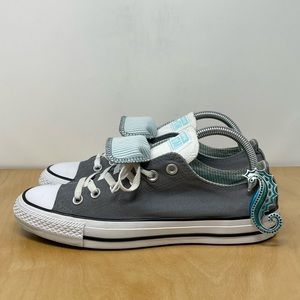 Converse Chuck Taylor All Star Gray/White/Aqua Striped Low Top Sneakers Size 9